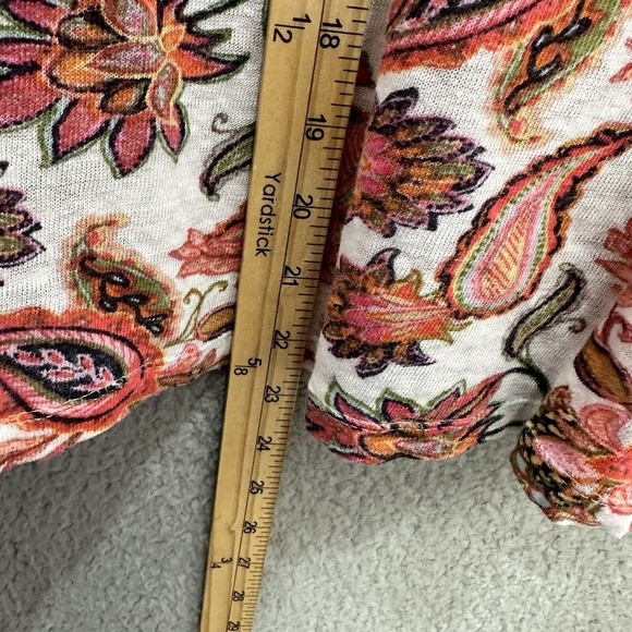 J Jill Tank Top Women XL Petite Boho Paisley Linen Cottagecore Lightweight Beach - Picture 7 of 7